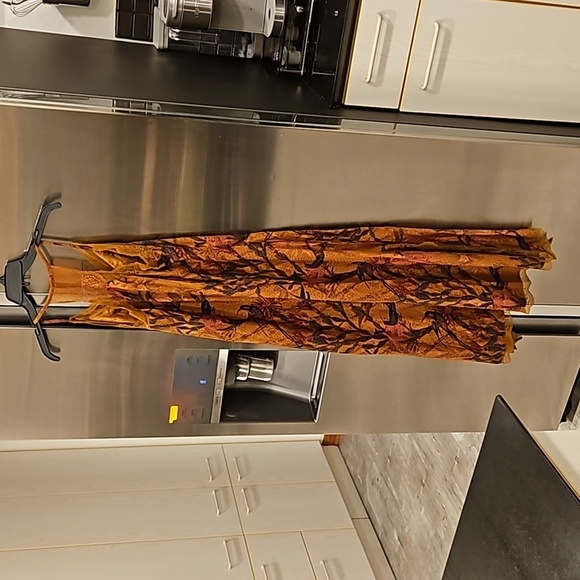 💕ALLSAINTS Seinie Nolina Slip Dress  Cinnamon Brown Floral Bird Print US 0 NWOT - Picture 12 of 16